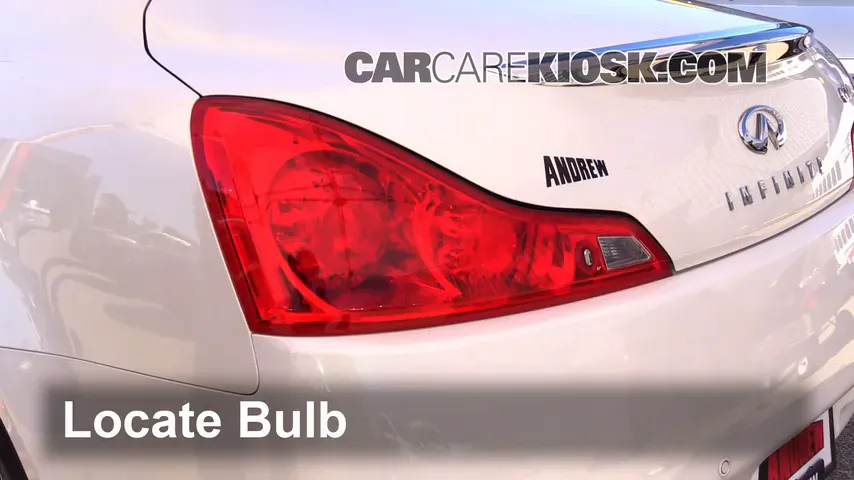 2013 Infiniti G37 X 3.7L V6 Coupe Lights Tail Light (replace bulb)